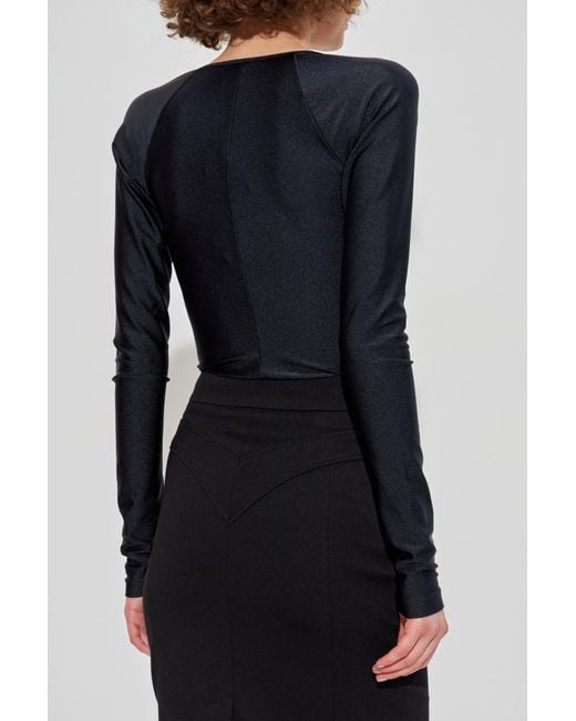 Versace Jeans Couture Black Bodysuit With Logo Application