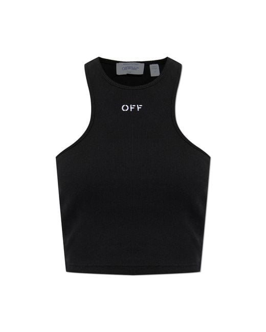 Off-White c/o Virgil Abloh Black Ribbed Sleeveless Top