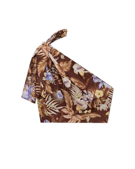 Zimmermann Brown Top With An Exposed Shoulder