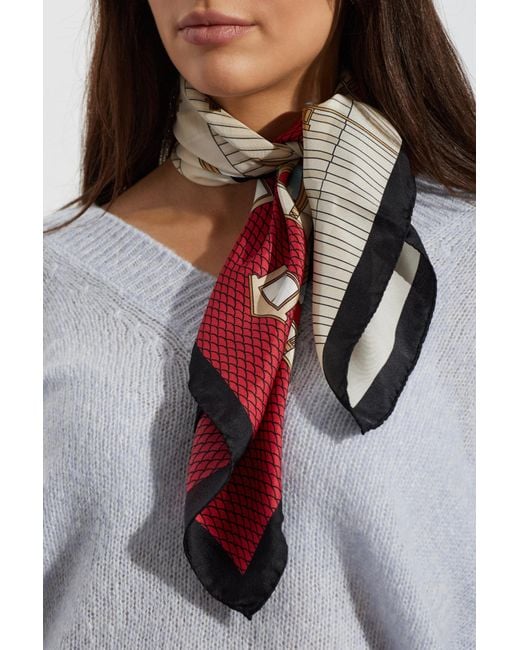 Moschino Natural Silk Scarf With Print