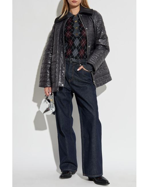 Ganni Gray Quilted 'Oversize' Jacket