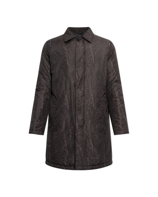 Etro Gray Patterned Coat for men