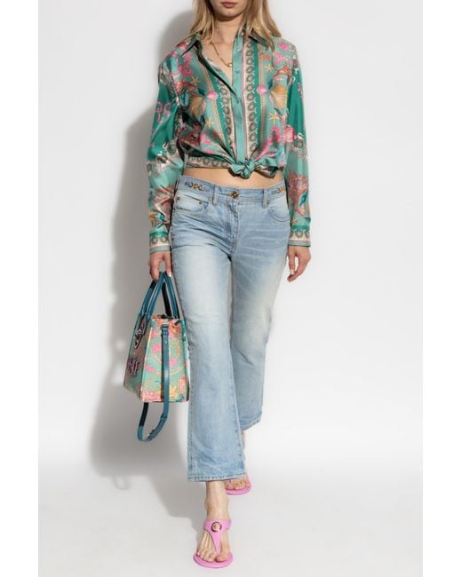 Versace Blue Jeans With Logo