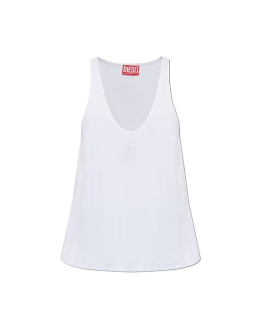 DIESEL White Ribbed Top "T-Ipsya-Lkds"