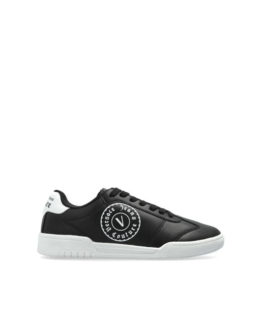 Versace Jeans Couture Black Sports Shoes With Printed Logo for men