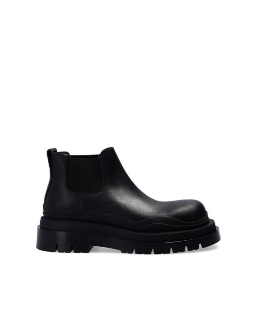 Mens Shoes Boots Casual boots Bottega Veneta Leather tire Platform Chelsea Boos in Black for Men 