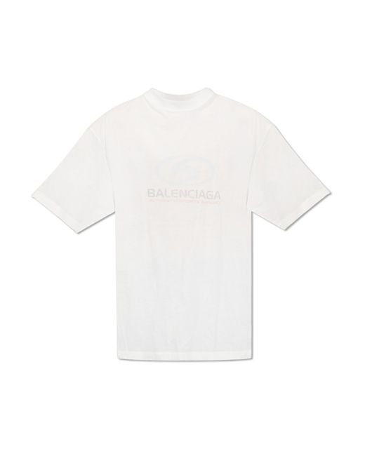 Balenciaga White Logo-printed T-shirt, for men
