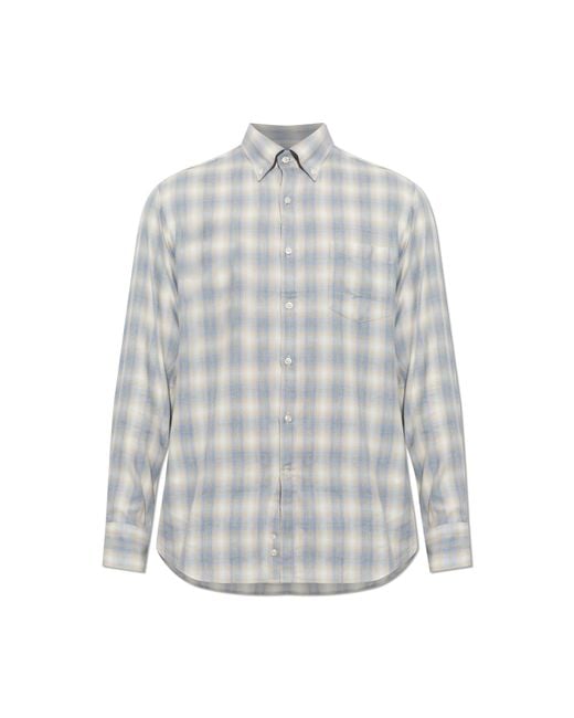 Paul & Shark Gray Checked Pattern Shirt for men