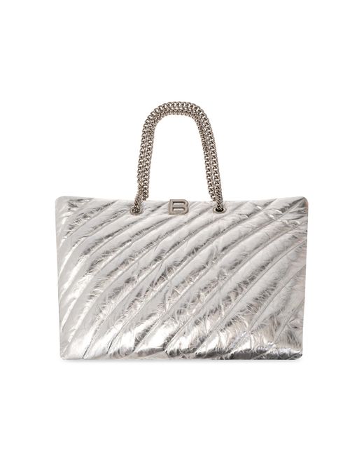 Balenciaga Metallic 'crush Large' Shopper Bag,