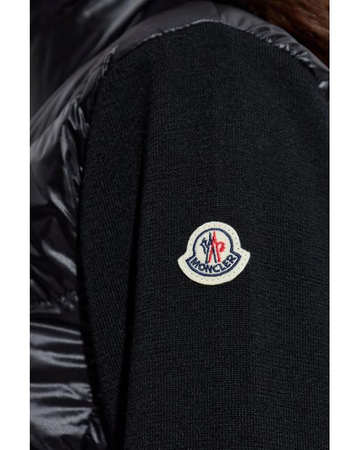 Moncler Black Quilted Down Cardigan