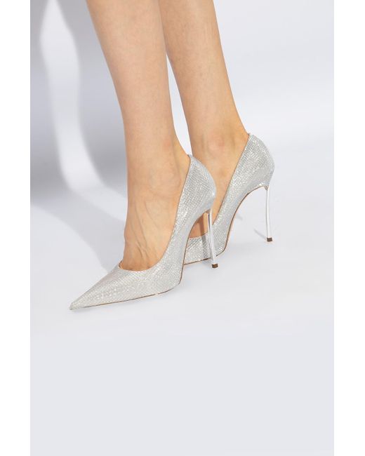 Casadei hotsell silver pumps