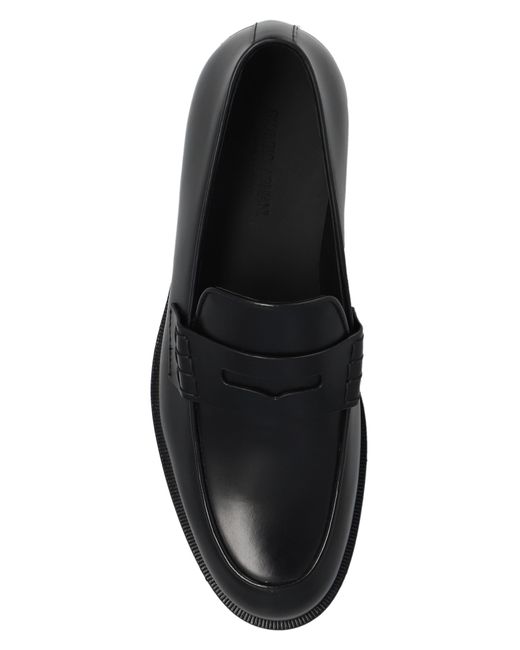 Giorgio Armani Black Leather Loafers, for men
