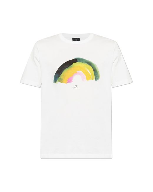 Paul Smith White T-Shirt With Colorful Print for men