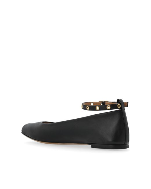 Emporio Armani White Leather Ballet Flats