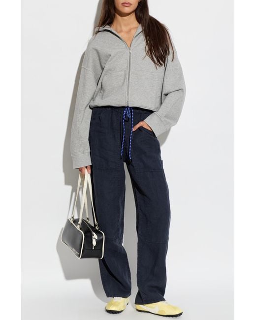 Rag & Bone Blue Loose-Fit Linen Trousers