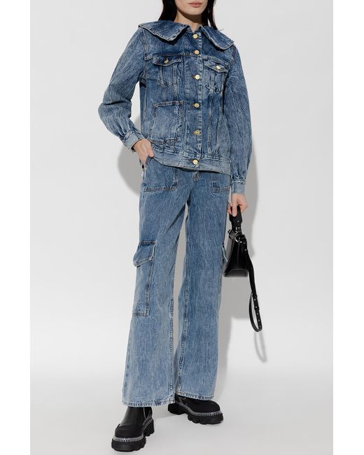 Ganni Loosefitting Denim Jacket in Blue Lyst