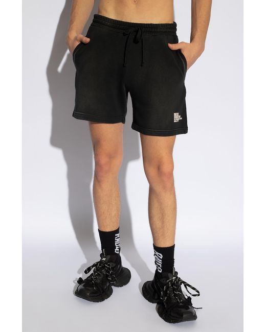 DIESEL Black 'p-stelt-n1' Shorts With Logo, for men