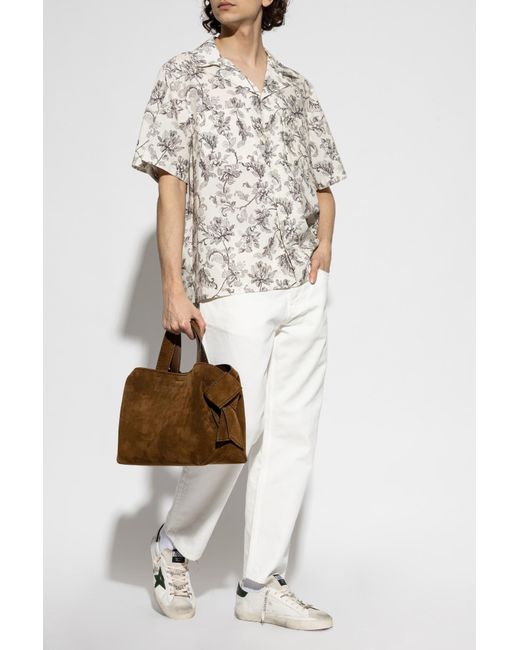 Golden Goose Deluxe Brand White Patterned Short-Sleeve Shirt for men