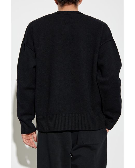 AMI Black Cotton Sweatpants
