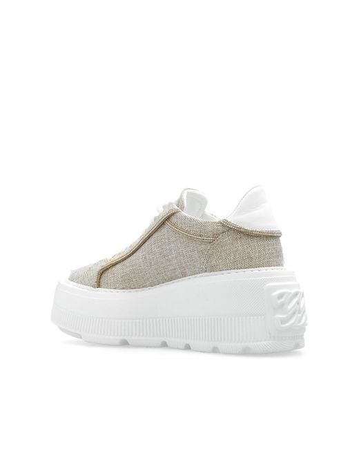 Casadei White 'nexus' Platform Sneakers,
