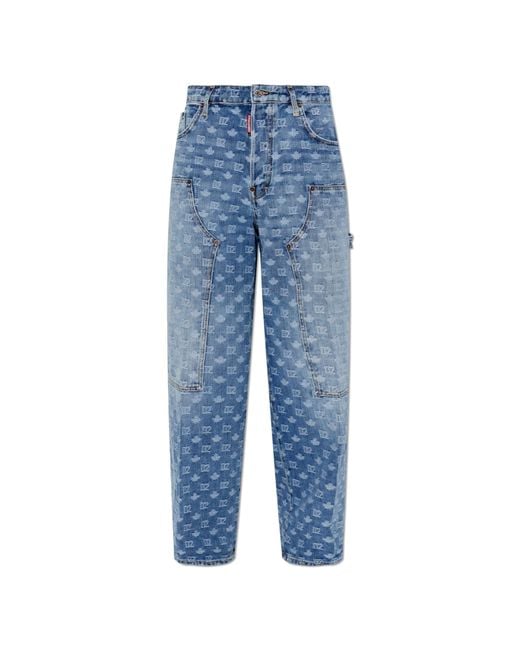 DSquared² Blue Jeans With Monogram for men