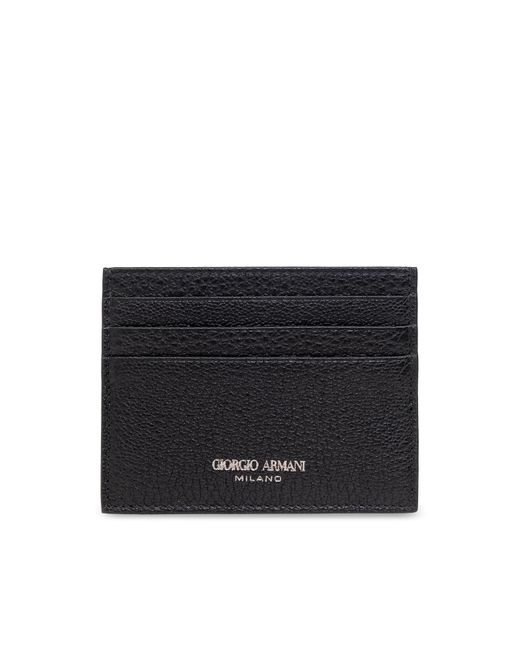Giorgio Armani Black Logo Card Holder for men