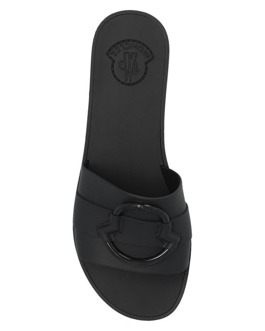 Moncler Black Rubber Flip-Flops