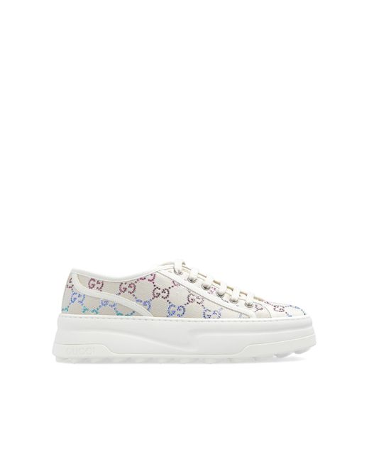 Gucci White Platform Sneakers,