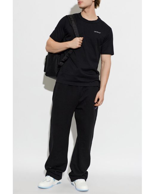 Off-White c/o Virgil Abloh Black T-Shirt With Printed Logo for men