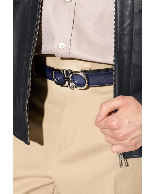 Ferragamo Black Double-Sided Belt for men