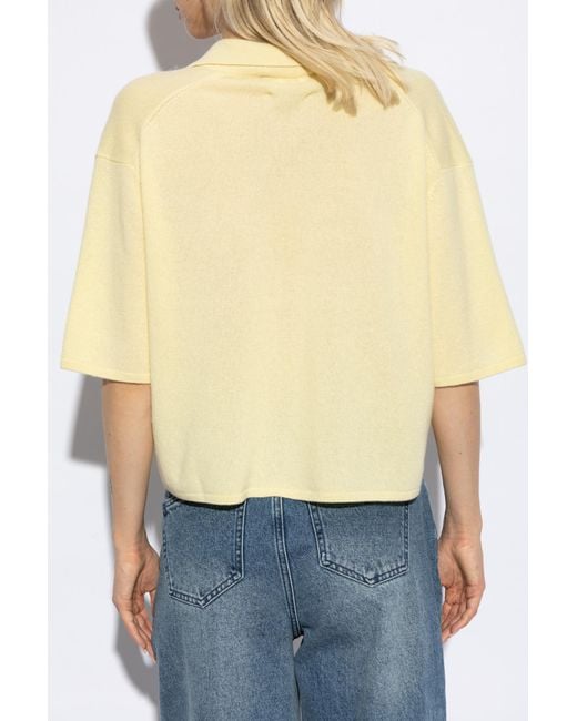 Lisa Yang Yellow Cashmere Polo