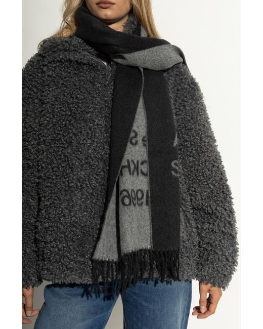 Acne Black Wool Scarf