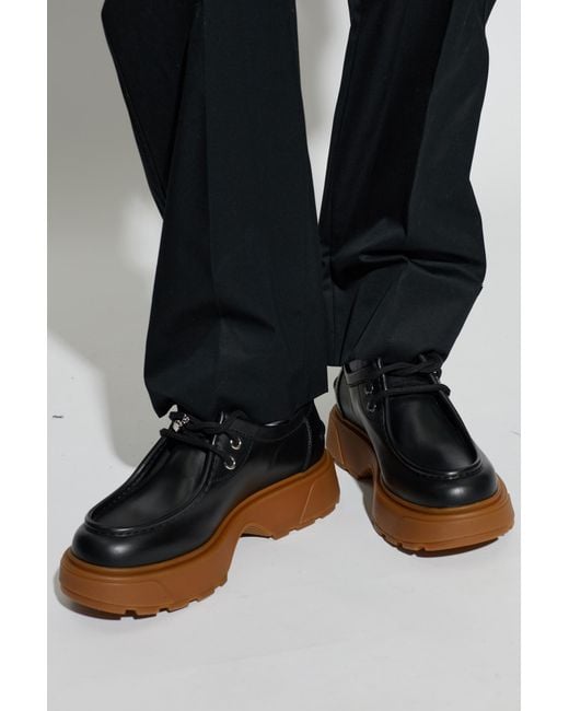 McQueen Black Leather Shoes for men