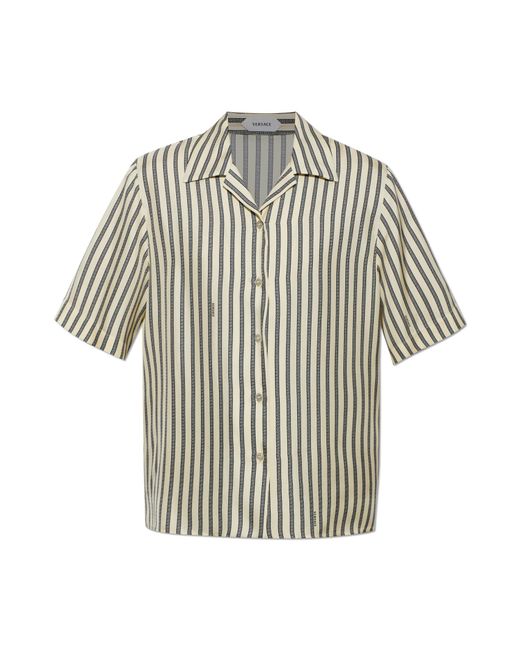 Versace Natural Silk Shirt With "The Meandros" Print