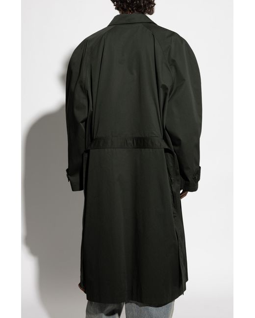 Balenciaga Black Tie-Waist Coat for men