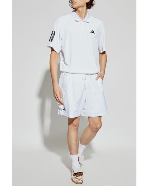 Adidas Originals White Shorts With Printed Logo for men