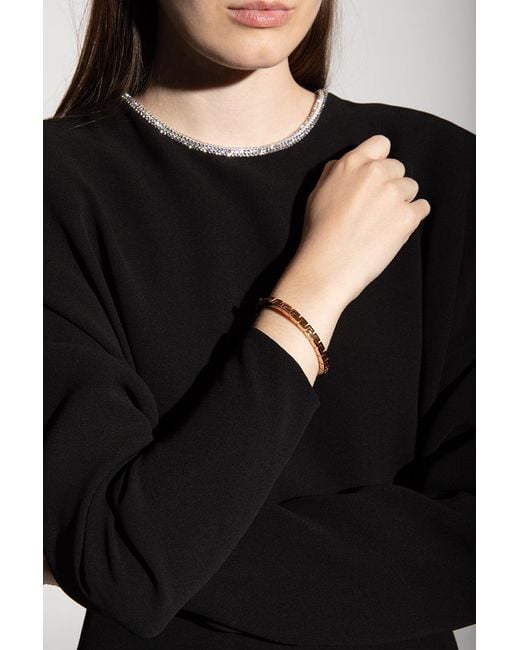 Versace Metallic Greek Motif Bracelet