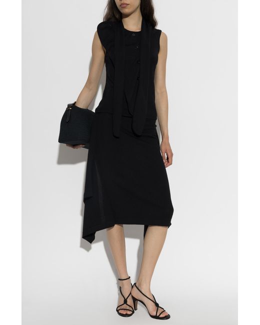 Lemaire Black Skirt With Decorative Fastening