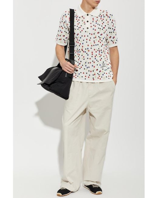 Jacquemus White Patterned Polo 'Confettis' for men