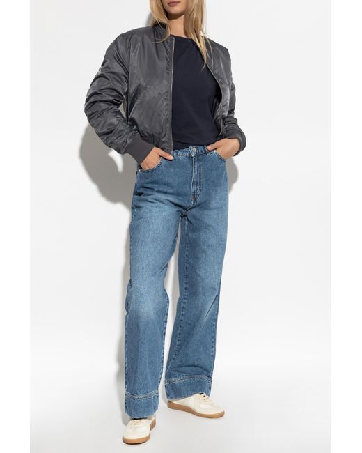 Officine Generale Blue Jeans With Logo