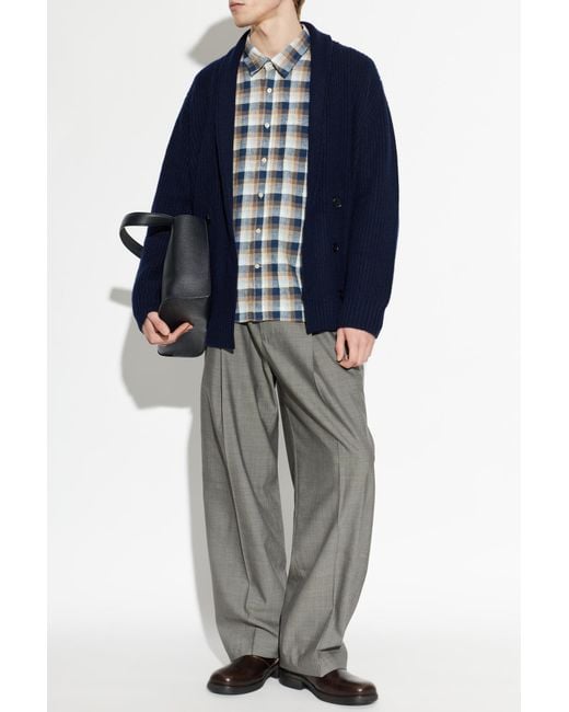 Lisa Yang Blue Cardigan 'Lyle' for men