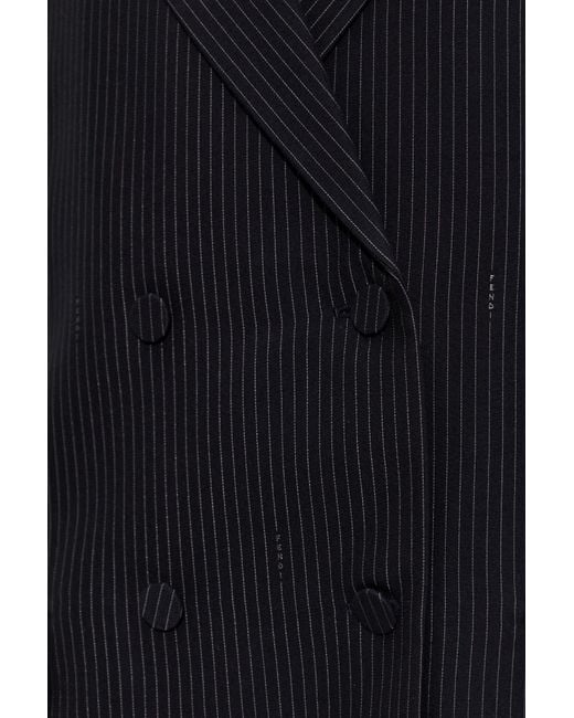 Fendi Black Wool Double-Breasted Blazer