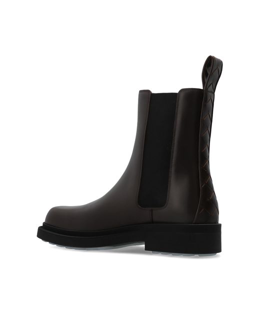 Bottega Veneta Black Leather Ankle Boots 'Ben' for men