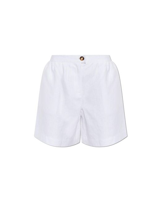 Posse White 'Dakota' Linen Shorts