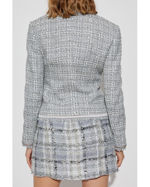 Dolce & Gabbana Gray Tweed Jacket With Lurex Thread