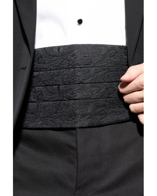 Etro Black Waist Belt With Lurex Thread for men