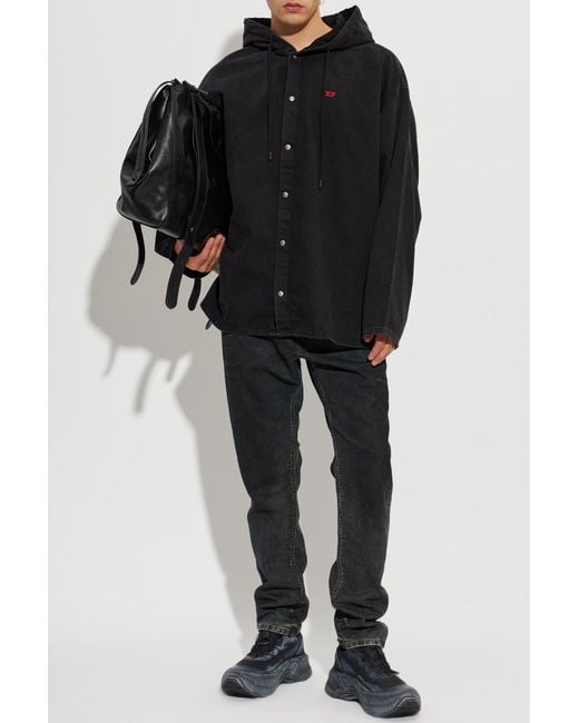 DIESEL Black Shirt 'D-Dewny-Hood' for men