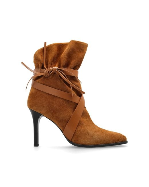 Isabel Marant Brown Heeled Ankle Boots 'Atiny'