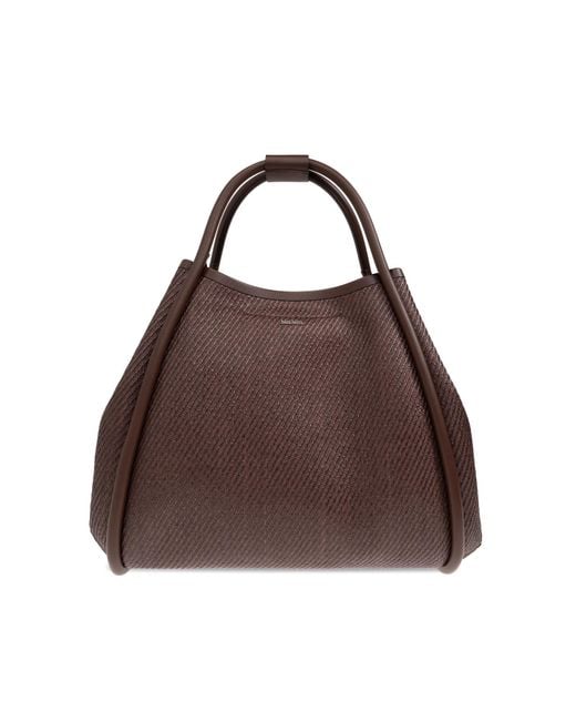 Max Mara Brown 'Marine Medium' Shopper Bag