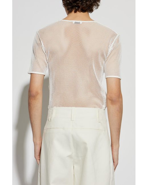 Bally White Perforated T-Shirt for men